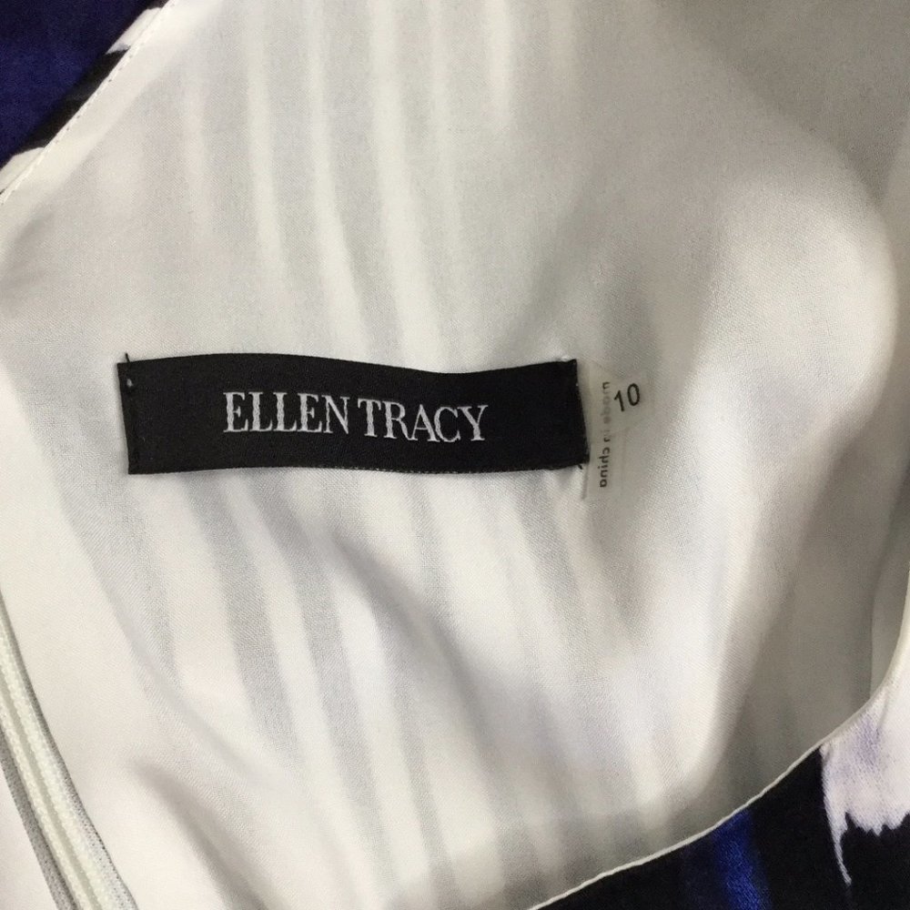 Ellen Tracy Sleeveless Graphic Print Fit and Flare Dress Sz 10 - Picture 8 of 11